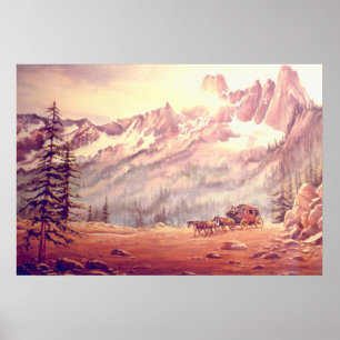 Póster DILIGENCIA DEL NORTE de las CASCADAS de SHARON