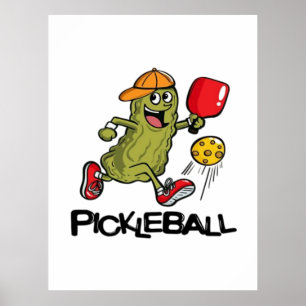 Póster Dill funny jugando pickleball 