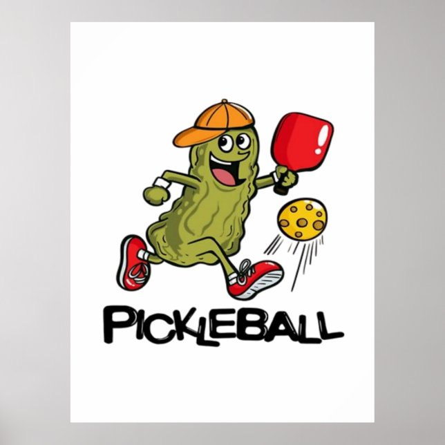 Póster Dill funny jugando pickleball  (Frente)