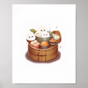 Póster Dim sum, tema de comida
