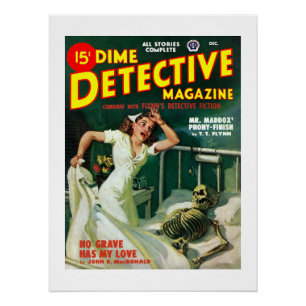 Póster Dime Detective Magazine (diciembre de 1948)