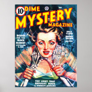 Póster DIME MYSTERY Guay Vintage Pulp Magazine Cover Art