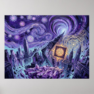 Póster Dimensión Astral Noche Estrellada Paisaje Marvel