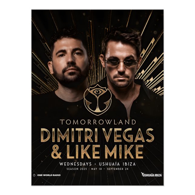 Póster Dimitri Vegas & Like Mike - Ushuaïa (Anverso)