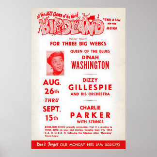 Póster Dinah Washington - Dizzy Gillespie - Charlie
