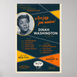 Póster Dinah Washington jazz poster - Dinah Jams