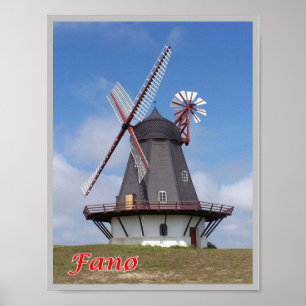 Póster Dinamarca - Fanø - faro -