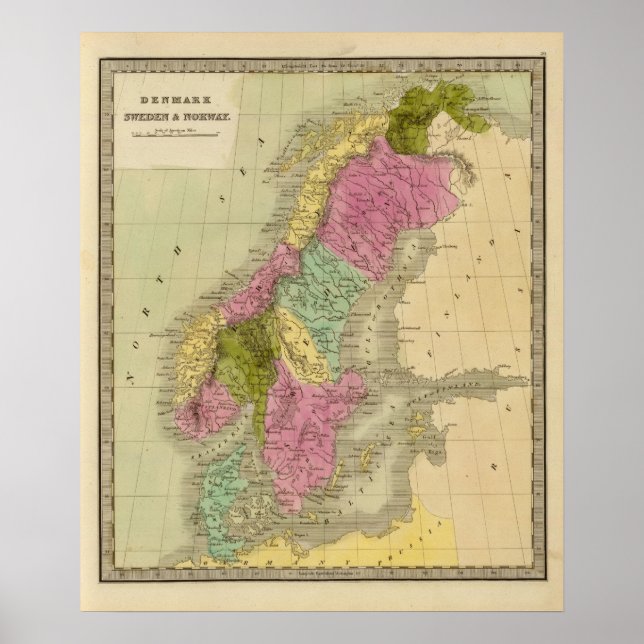 Póster Dinamarca, Suecia y Noruega (Frente)