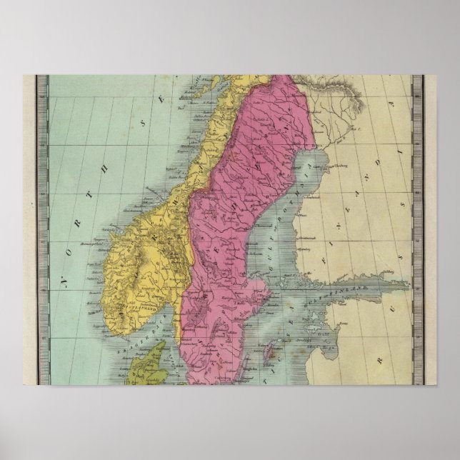 Póster Dinamarca Suecia y Noruega (Frente)