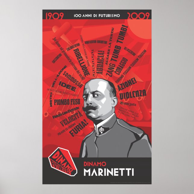 Póster Dinamo Futurista Marinetti Zang Tumb (Frente)