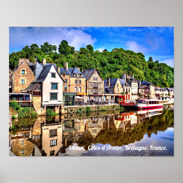 Póster Dinan, Cotes-d'Armor, Bretaña. Francia. (Frente)