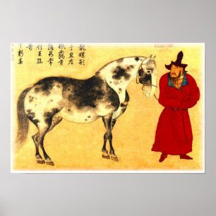 Póster "Dinastía Yuan, caballo 1347 y Groom"