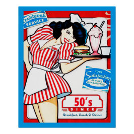Póster Diner de los años 50