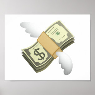 Póster Dinero con alas - Emoji