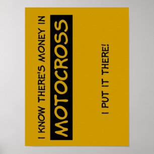 Póster Dinero en cartel de motocicleta de motocross