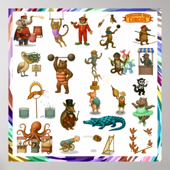Póster Dingaling Bros Circus acts (Frente)