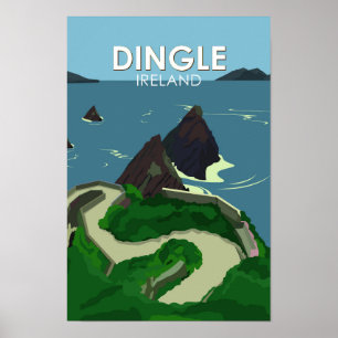 Póster Dingle Peninsula Ireland Travel Vintage