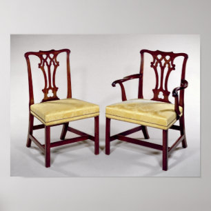Póster Dining chairs, with interlaced splat backs