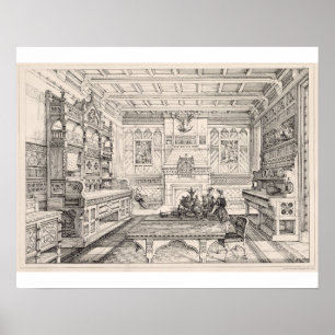 Póster Dining Room, from 'Examples of Ancient and Modern