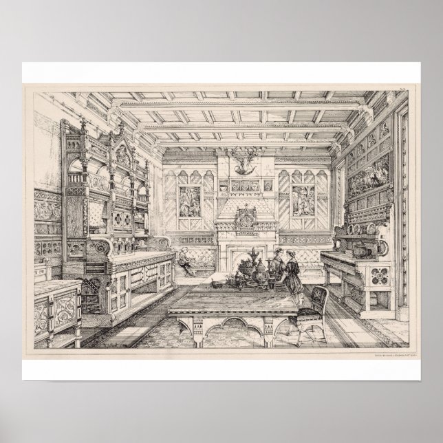 Póster Dining Room, from 'Examples of Ancient and Modern (Frente)