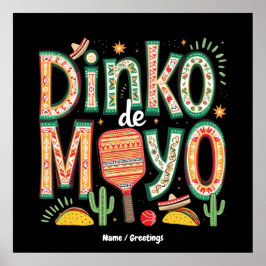 Póster Dinko de Mayo Funny Cinco de Mayo Pun