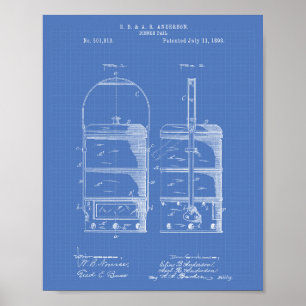 Póster Dinner Pail 1893 Patent Art Blueprint