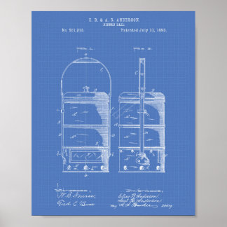 Póster Dinner Pail 1893 Patent Art Blueprint
