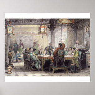Póster Dinner Party at a Mandarin's House, from 'China in