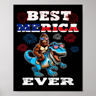 Póster Dino Bigfoot 4 De Julio De 1776 Boys Bandera Ameri