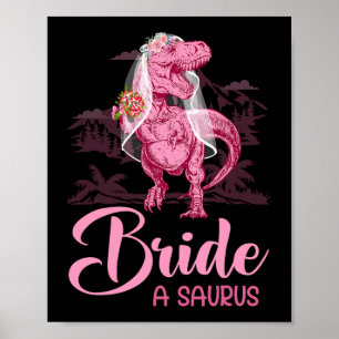Póster Dino Boda novia a saurus dinosaurio regalo diverti