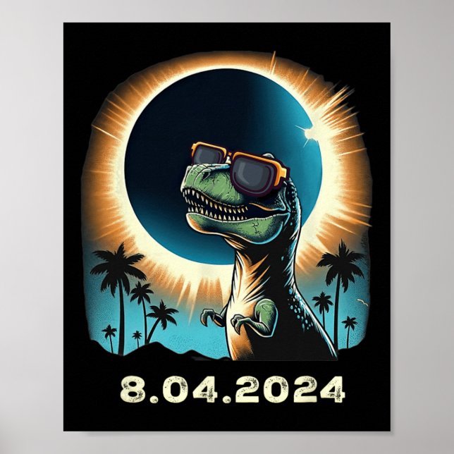 Póster Dino Eclipse Solar Con Gles Eclipépticos Solares (Frente)