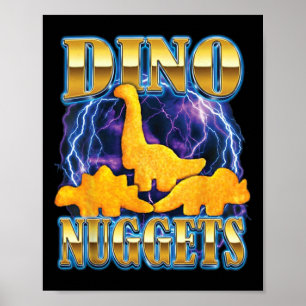 Póster Dino Nuggets Piratería 90s Divertido Pollo Dino Nu