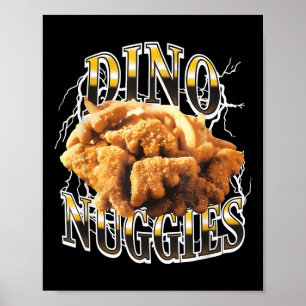 Póster Dino Nuggies Nuevo Gracioso Para Camisetas Hombres