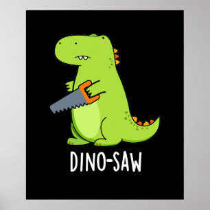Póster Dino-vio Funny Dinosaur Tool Pun Dark BG