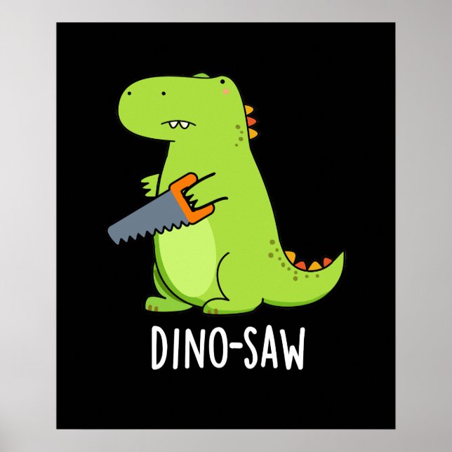 Póster Dino-vio Funny Dinosaur Tool Pun Dark BG (Frente)
