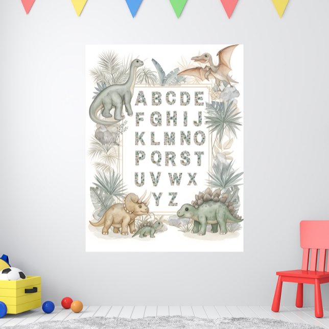 Póster Dinosaur Alphabet Nursery Watercolor Poster (Subido por el creador)