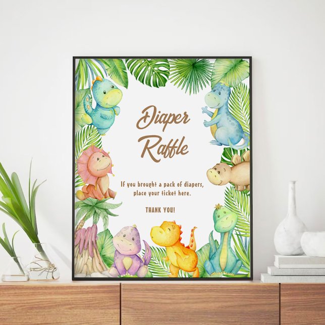 Póster Dinosaur Baby Diaper Raffle (Subido por el creador)