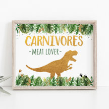 Dinosaur Carnivores Rótulo de alimentos para el cu