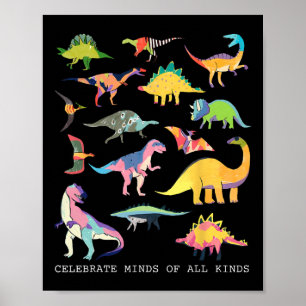 Póster Dinosaur Celebran Mentes De Todo Tipo Conciencia D
