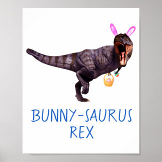 Póster Dinosaur Easter Bunny T Rex Tyrannosaurus Funny T 