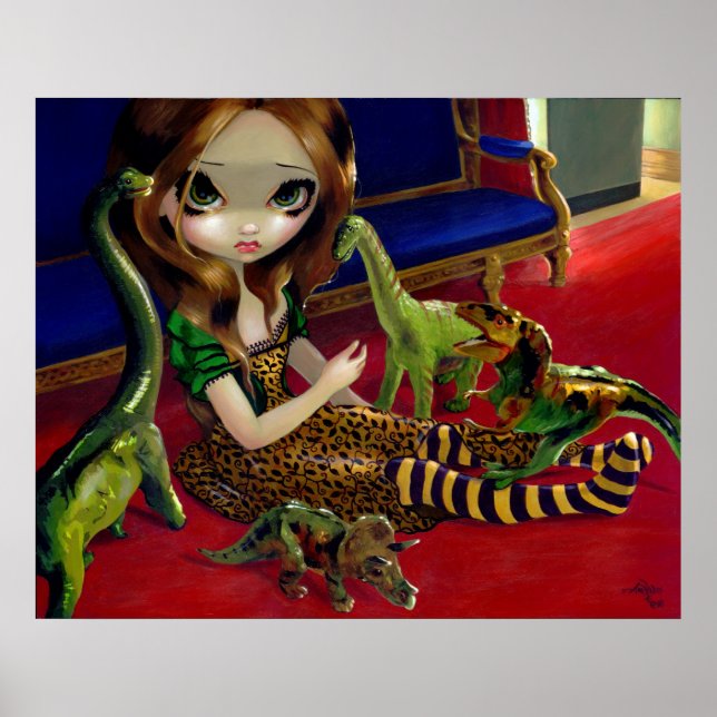 Póster Dinosaur Friends 3 ART PRINT fantasía gótico de fl (Frente)