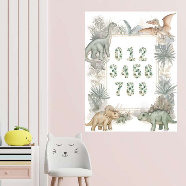 Póster Dinosaur Numbers Nursery Watercolor Poster (Subido por el creador)