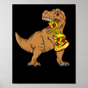 Póster Dinosaur Pizza Slice Lover