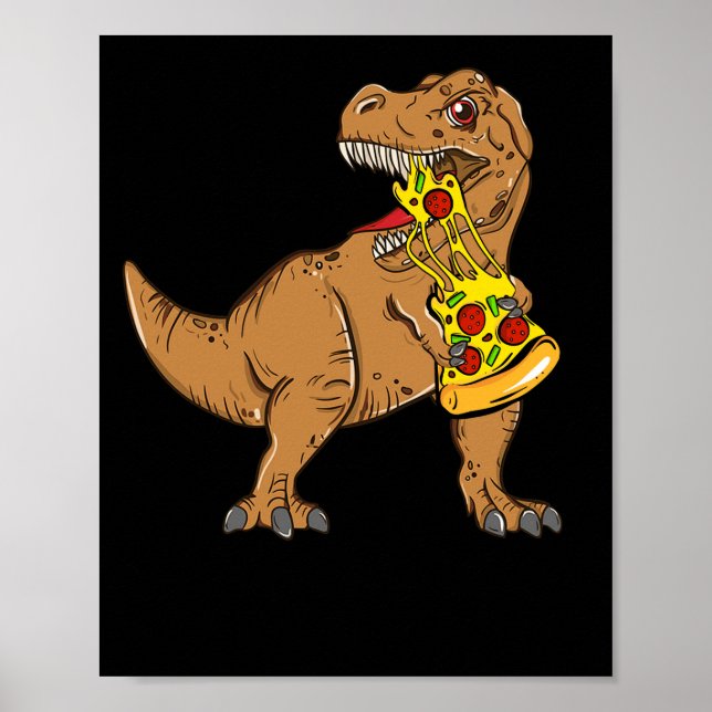 Póster Dinosaur Pizza Slice Lover (Frente)