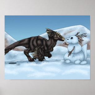 Póster Dinosaur Snowman