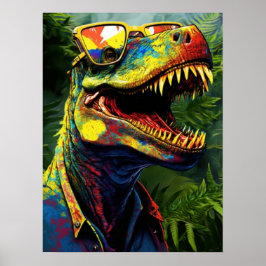 Póster Dinosaur T Rex Jungle Poster de niños modernos