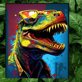 Póster Dinosaur T Rex Modern World Kids Poster