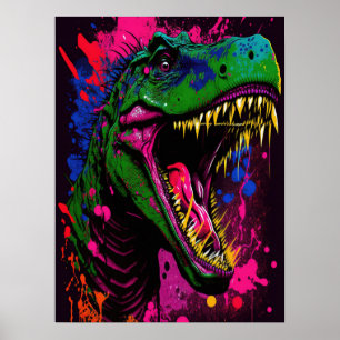 Póster Dinosaur T Rex Poster Rosa