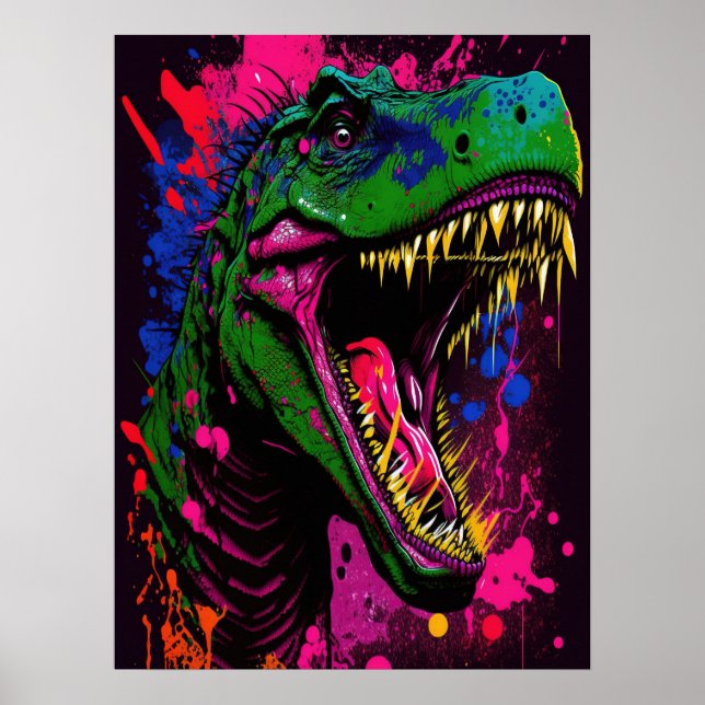 Póster Dinosaur T Rex Poster Rosa (Frente)