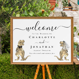 Póster Dinosaur Theme Wedding Welcome